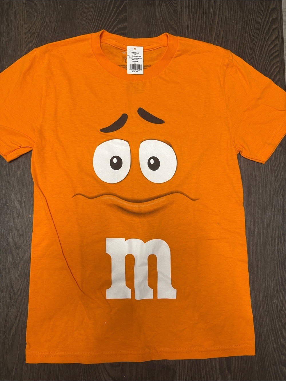 M&M'S Orange Graphic Face Kids Short Sleeve Tee